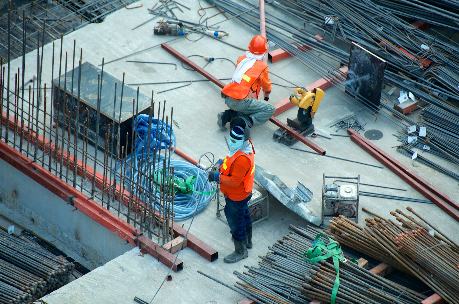 Workers in PPE on a construction site